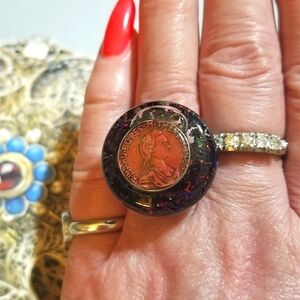 FLOATING  OPALS Ring MzMax Resin Designs Ring